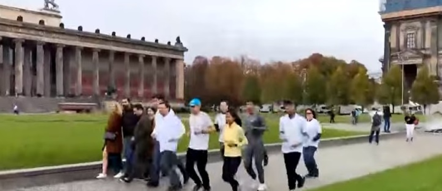 Flash mob to mark 30th anniversary of Kazakh diplomatic service takes place in Germany