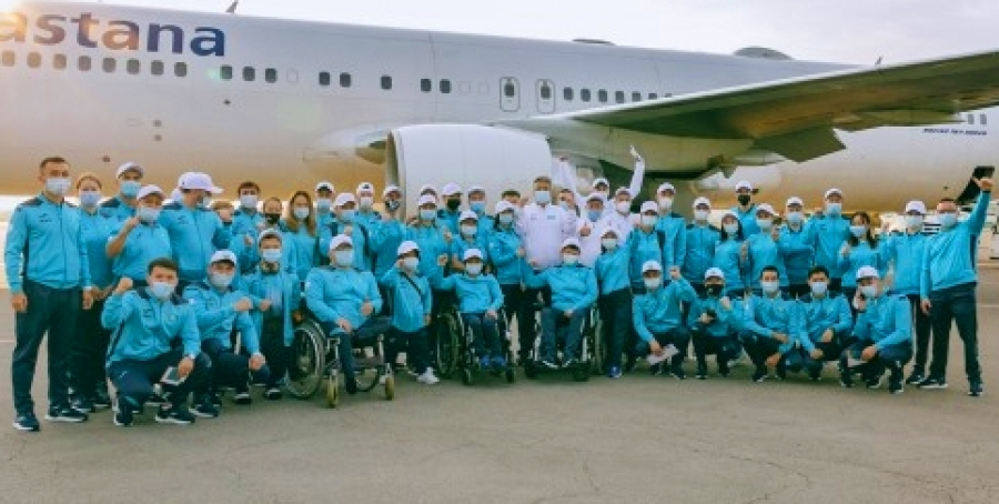 Kazakh paralympians take off for Tokyo